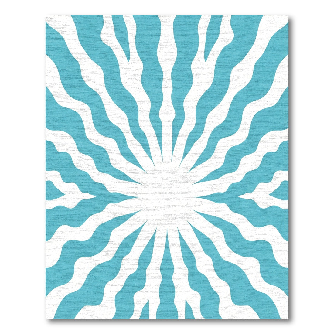 Cool Blue Radiating Wave Rug