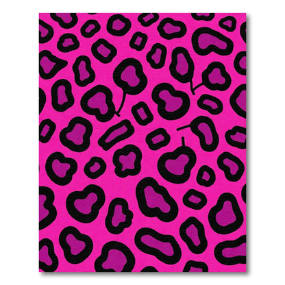 Hot Pink Black Leopard Spots Rug