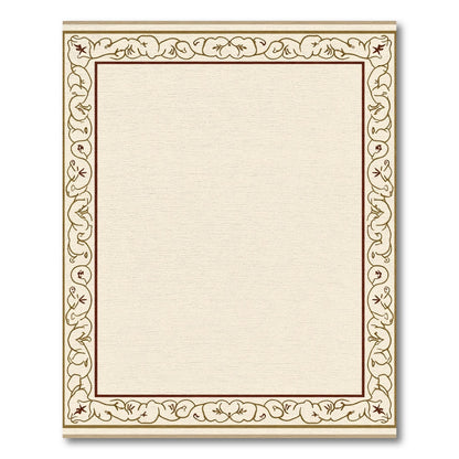 Rich Burgundy Tan Abstract Vine Border Rug