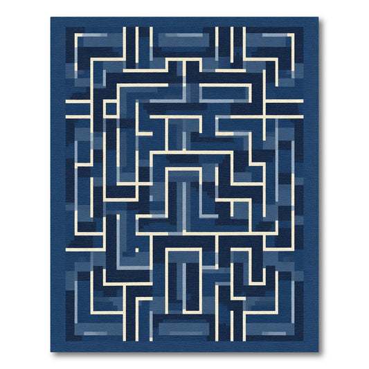 Navajo Geometric Maze Art Rug