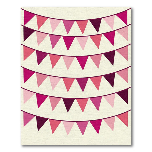 Pink Scalloped Bunting Festive Garland Rug