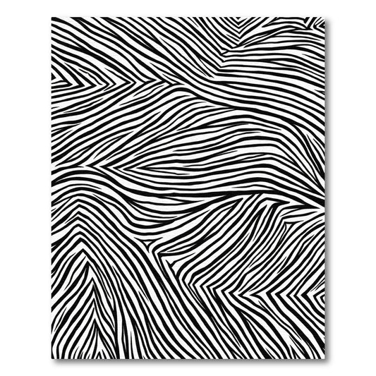Jaguar Swirl Black White Lines Rug