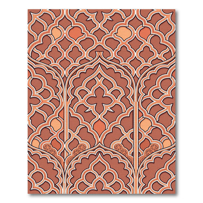 Terracotta Orange Lattice Archway Rug