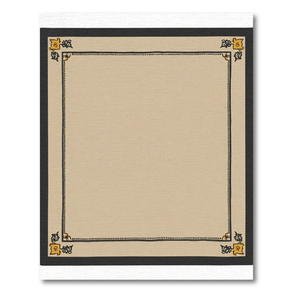 Golden Yellow Floral Corner Border Rug