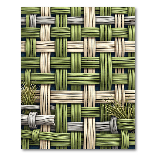 Woven Sage and Cream Botanical Weave Rug
