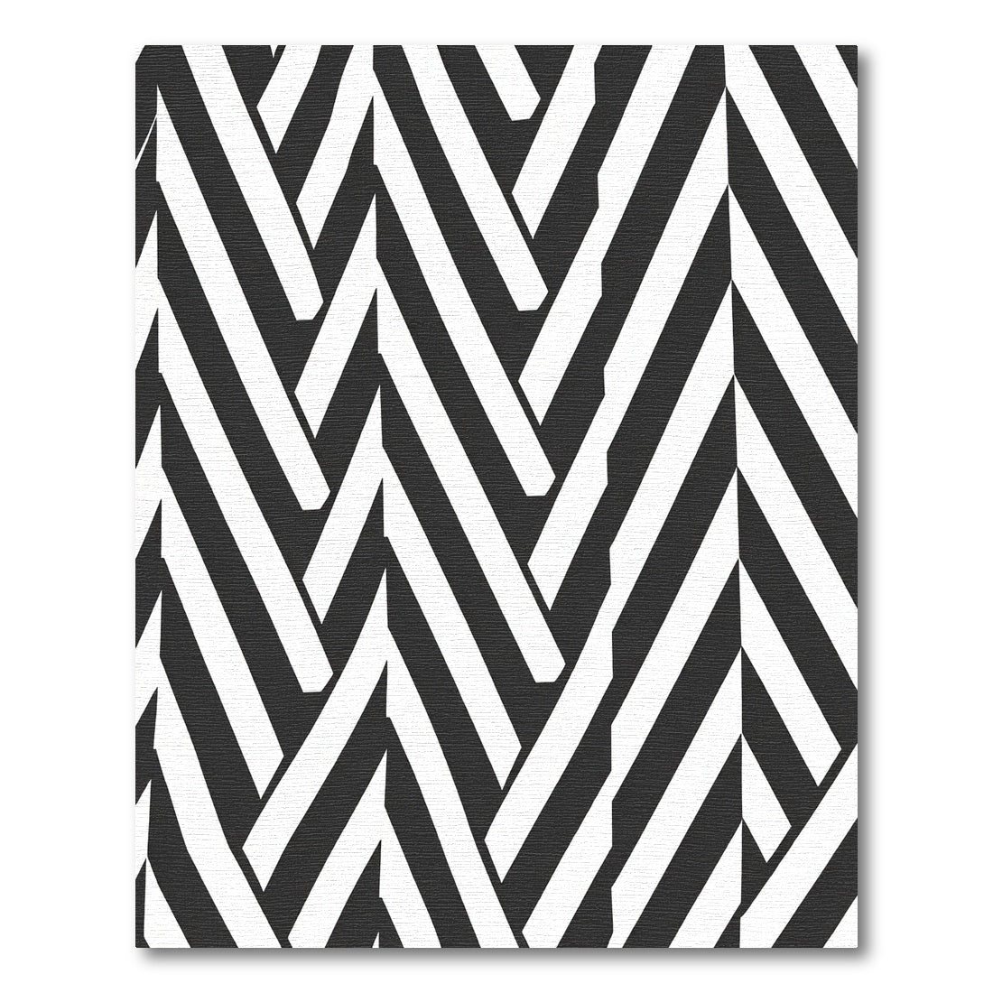 Black White Herringbone Optical Illusion Rug