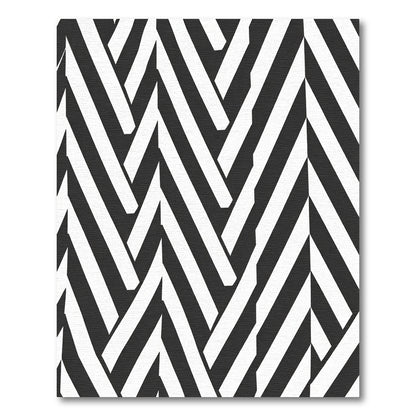 Black White Herringbone Optical Illusion Rug