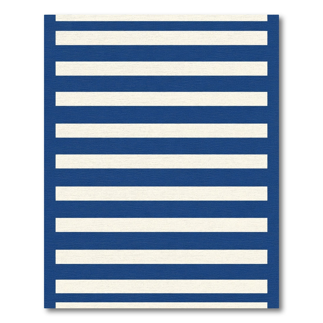 Deep Blue Cream Horizontal Stripe Rug