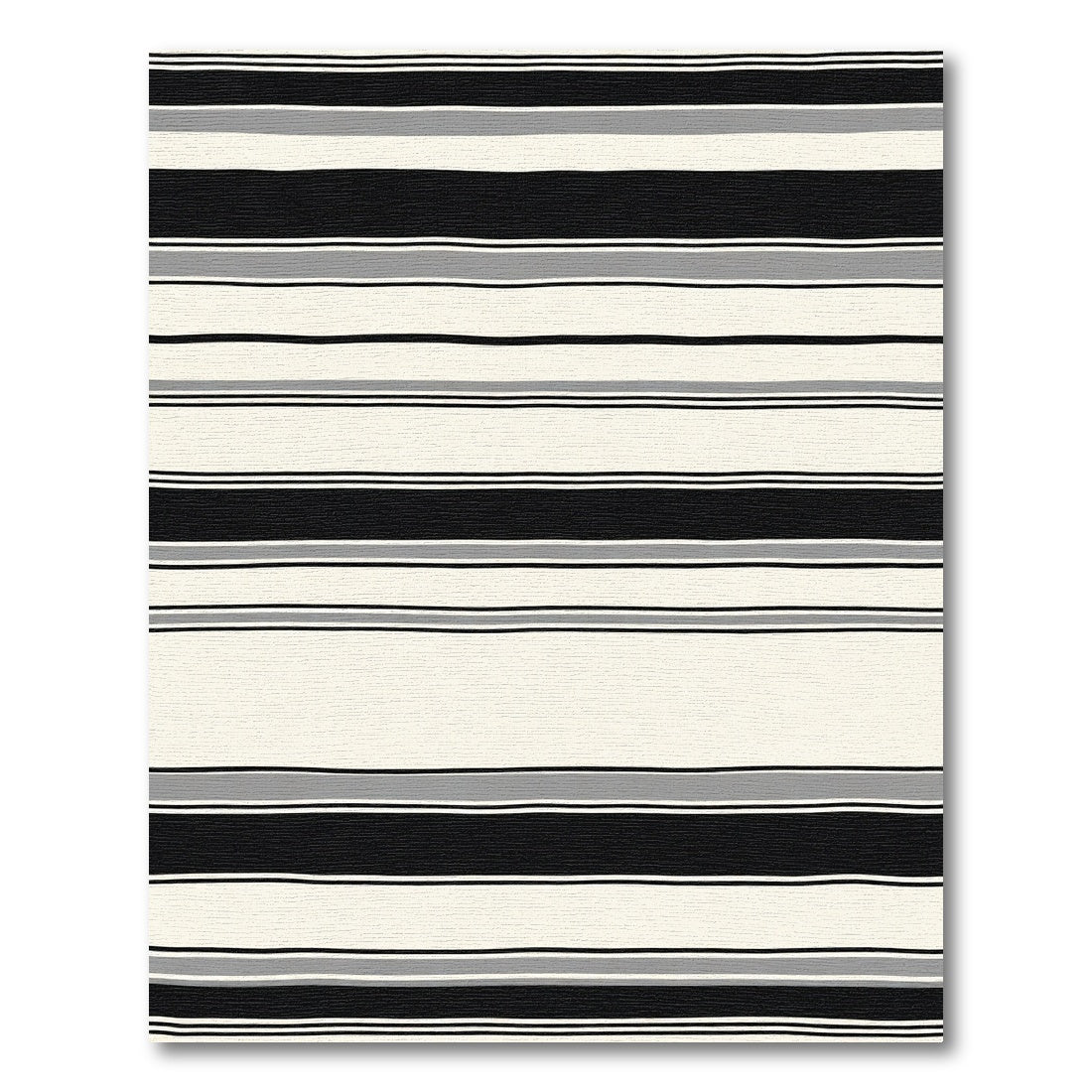 Modern Black Gray Stripe Rug