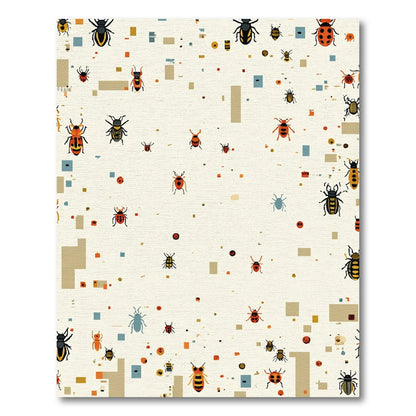Whimsical Insect Collage Cream Rug