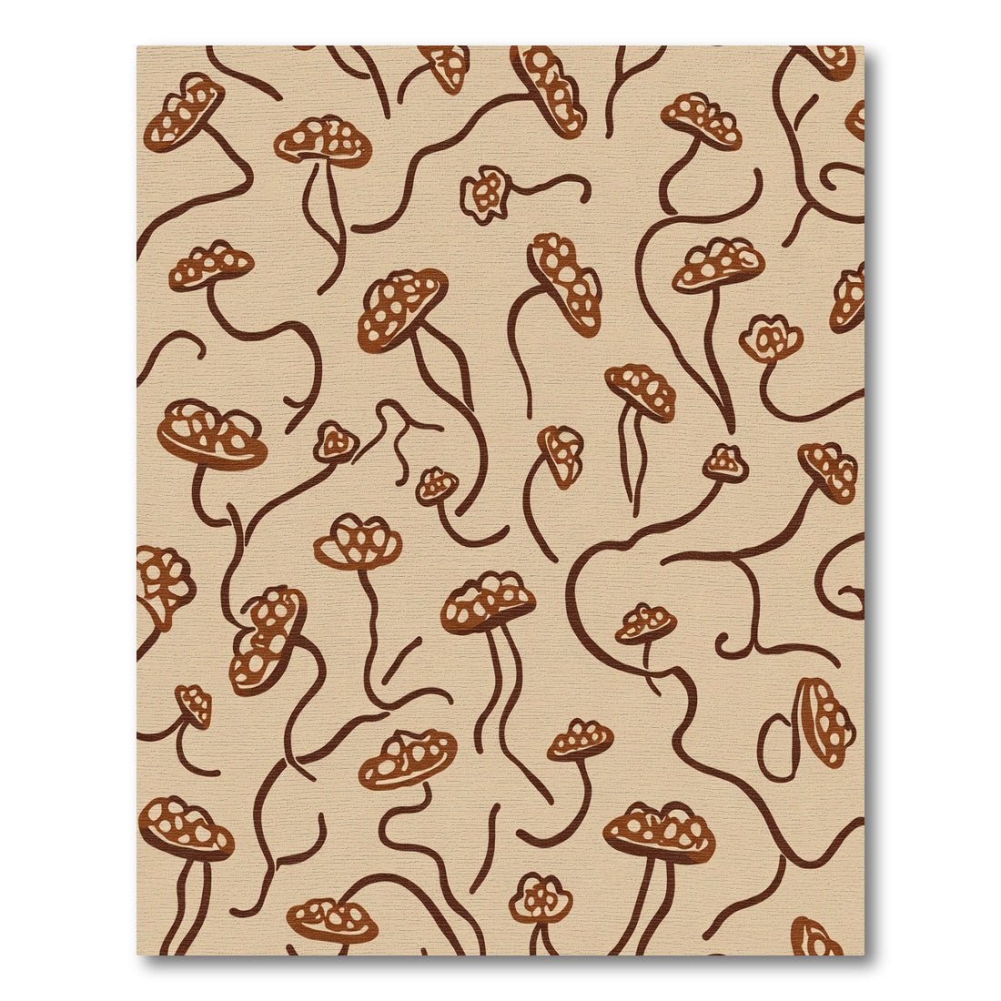 Mushroom Earthy Tone Organic Vine Rug