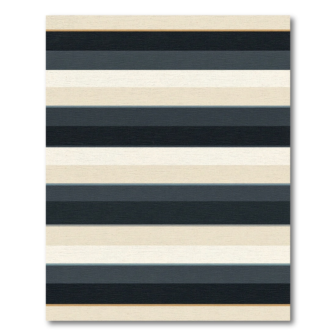 Deep Navy Cream Horizontal Stripe Rug