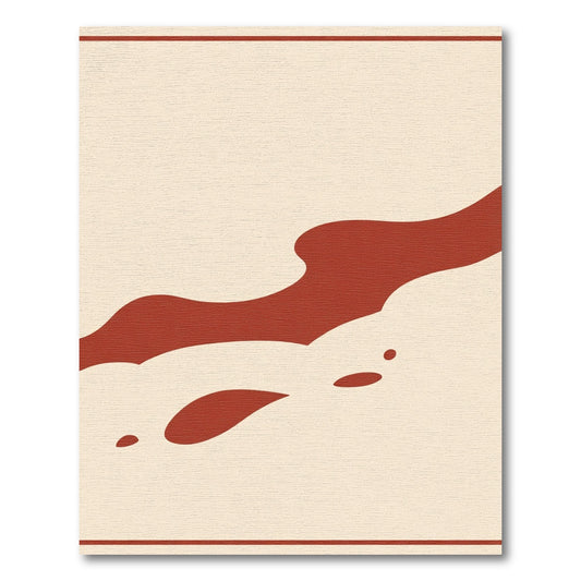 Crimson Abstract Organic Flow Rug