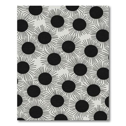 Black White Sunburst Scatter Rug