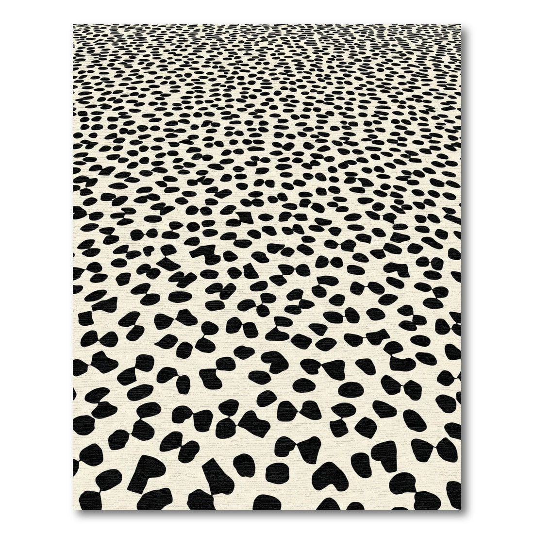 Cream Black Scattered Polka Dots Rug