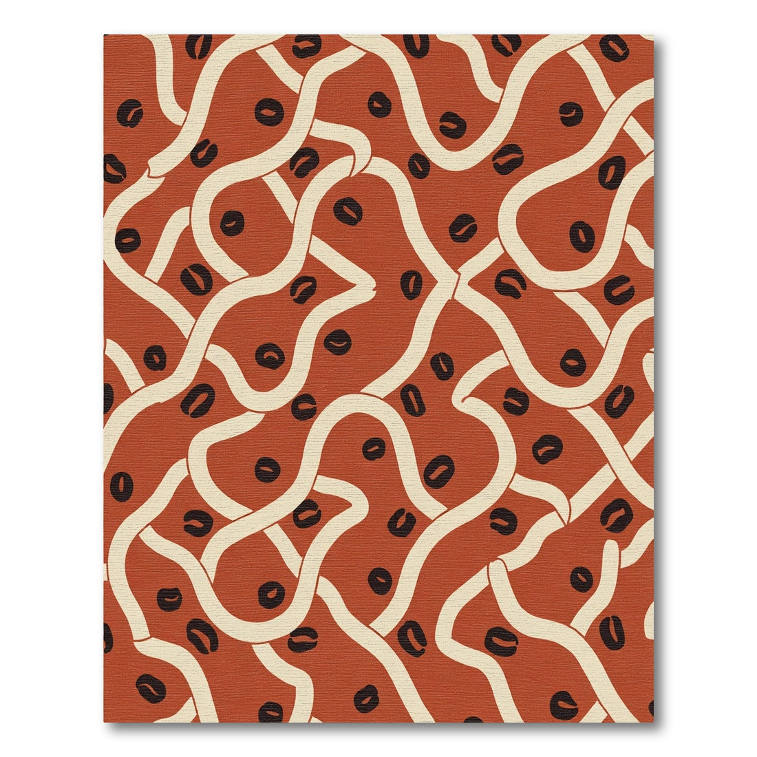 Terracotta Cream Black Organic Intertwine Rug