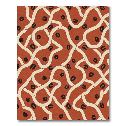 Terracotta Cream Black Organic Intertwine Rug