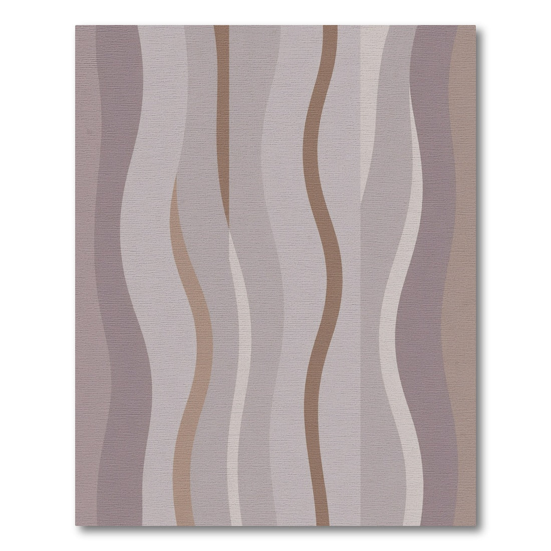 Soft Purple Brown Wavy Stripes Rug