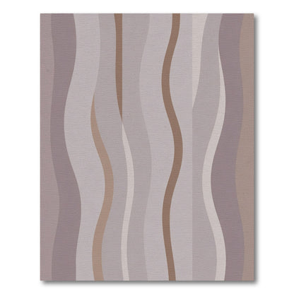Soft Purple Brown Wavy Stripes Rug