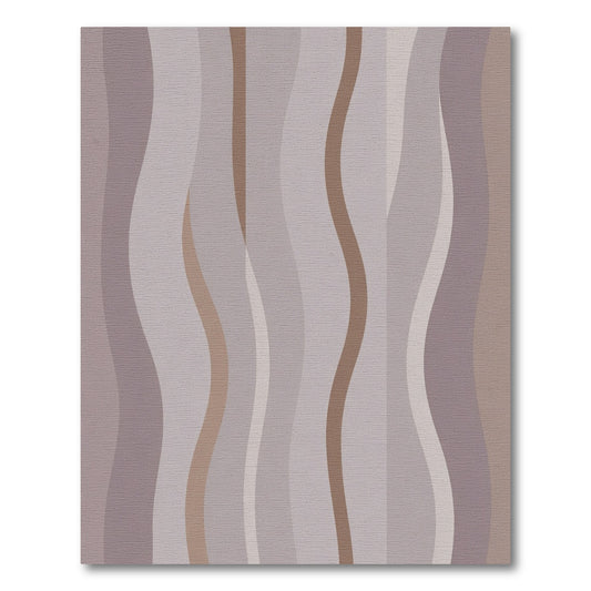 Soft Purple Brown Wavy Stripes Rug