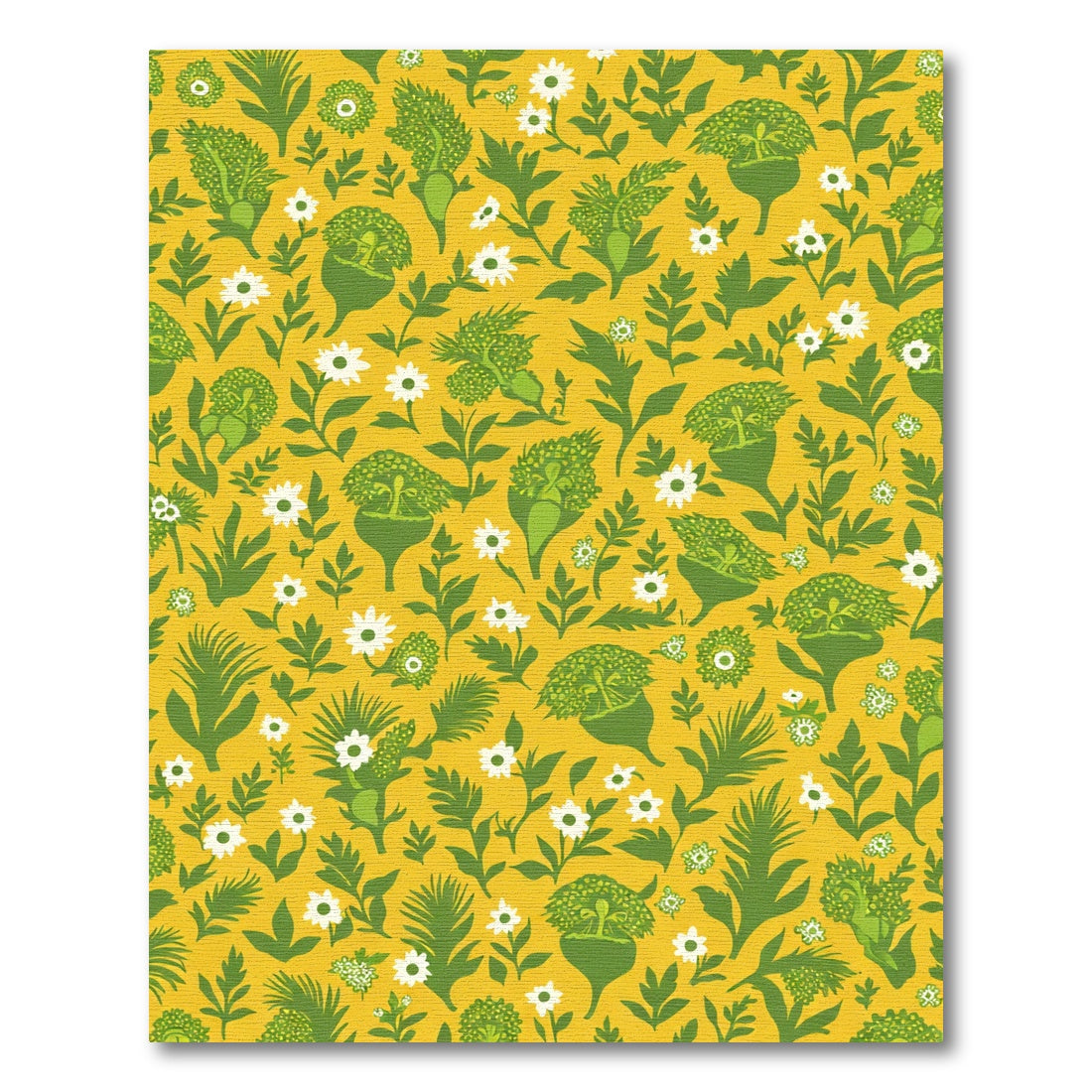 Golden Sunny Meadow Floral Cluster Rug