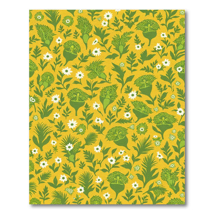 Golden Sunny Meadow Floral Cluster Rug
