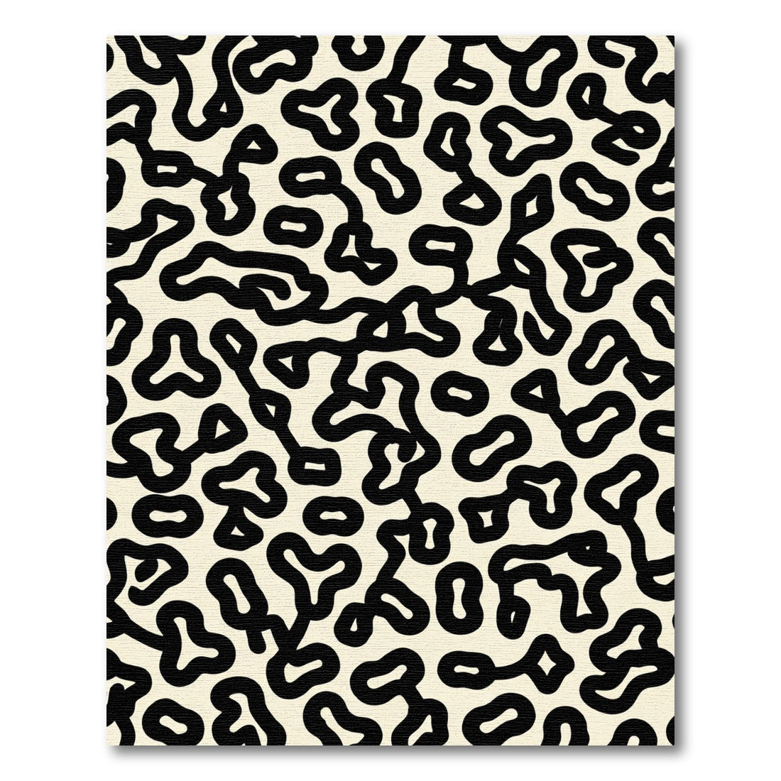 Black Organic Flowing Lines Rug