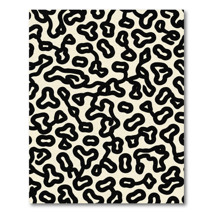 Black Organic Flowing Lines Rug