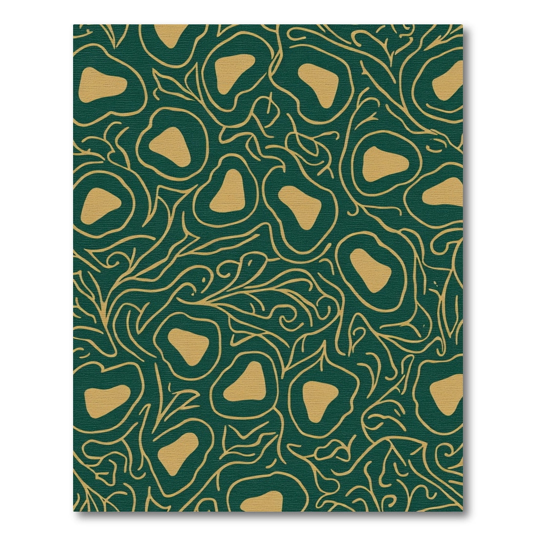 Emerald Gold Organic Leaf Flow Rug