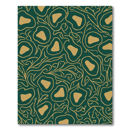 Emerald Gold Organic Leaf Flow Rug