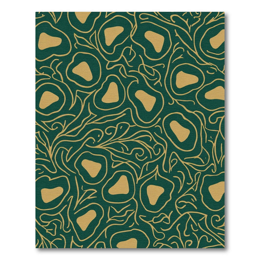 Emerald Gold Organic Leaf Flow Rug