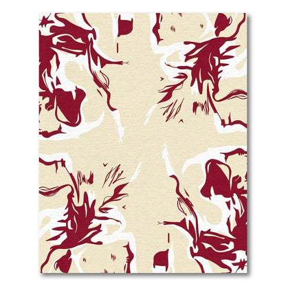 Crimson Beige Abstract Organic Forms Rug