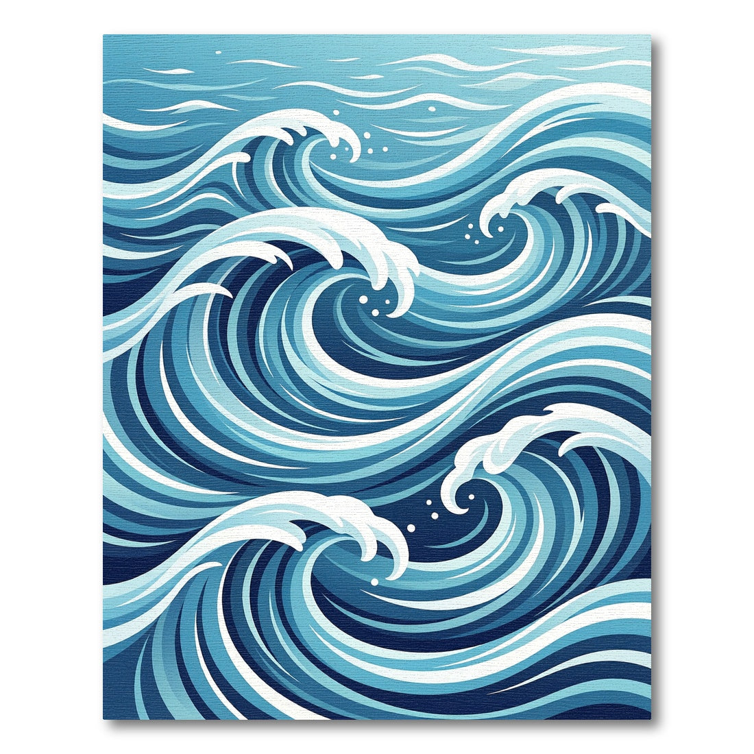 Cerulean Abstract Rolling Ocean Wave Rug