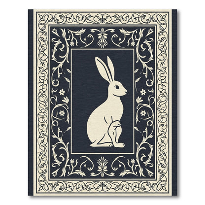 Cream Hare Vintage Floral Border Rug