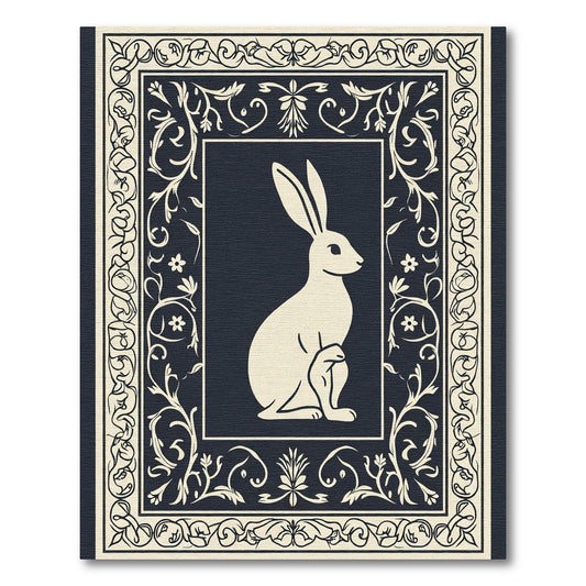 Cream Hare Vintage Floral Border Rug