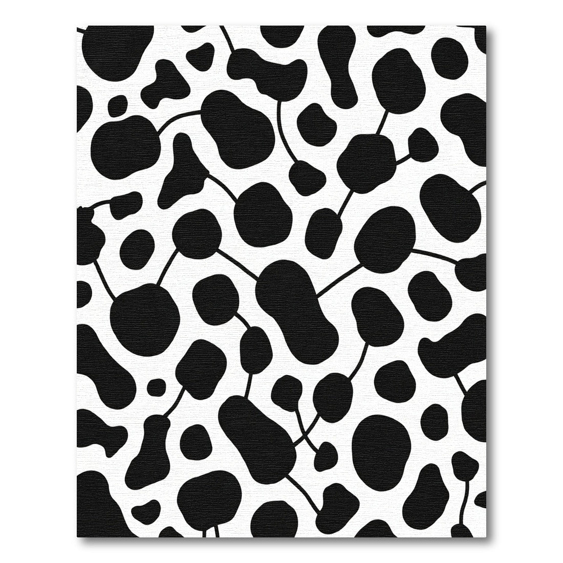 Black White Abstract Blob Connective Rug
