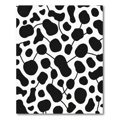 Black White Abstract Blob Connective Rug