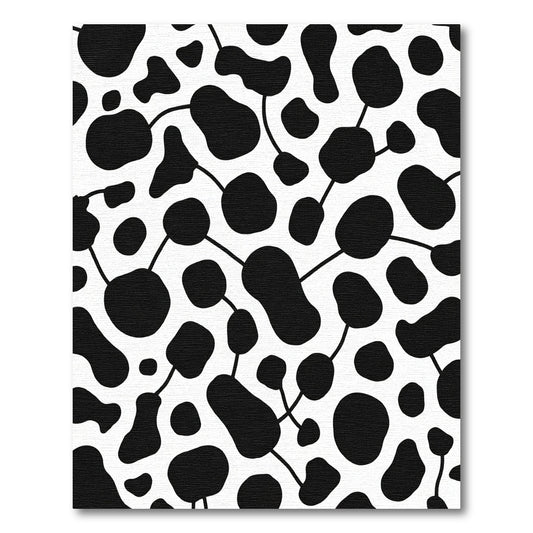 Black White Abstract Blob Connective Rug