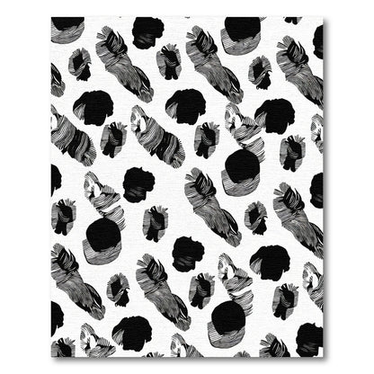 Abstract Black White Organic Shapes Rug