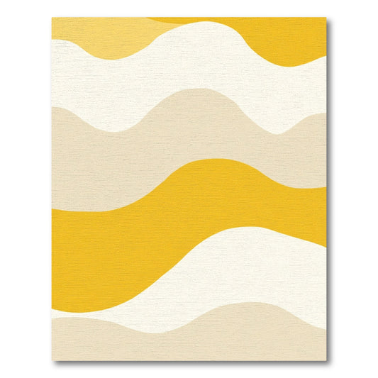 Sunny Ochre Abstract Wave Rug