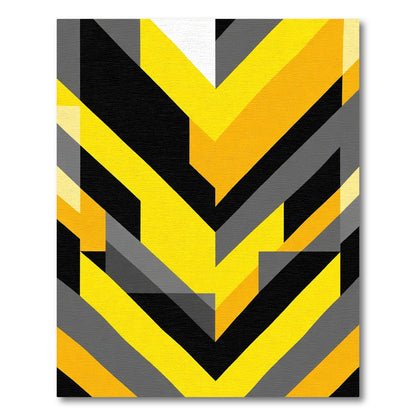 Modern Yellow Black Gray Geometric Rug