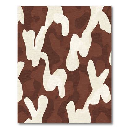 Brown Cream Organic Camouflage Flow Rug