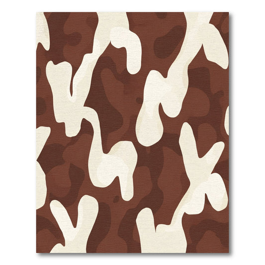 Brown Cream Organic Camouflage Flow Rug