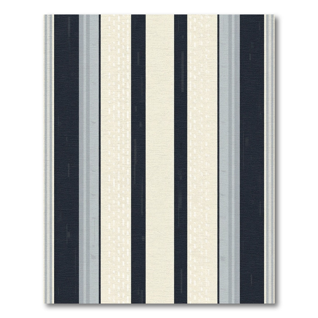 Modern Navy Cream Striped Rug