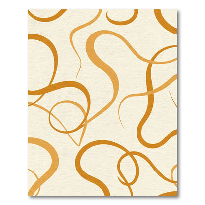 Golden Swirl Ribbon Overlay Rug
