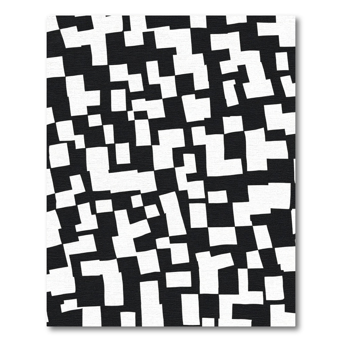 Black White Scattered Square Arrangement Rug
