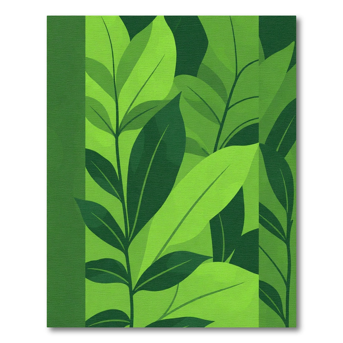 Lush Green Leafy Vertical Collage Rug