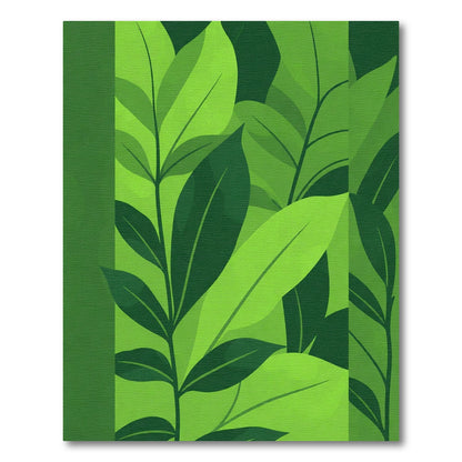 Lush Green Leafy Vertical Collage Rug