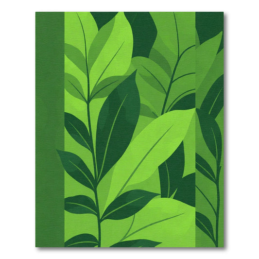 Lush Green Leafy Vertical Collage Rug
