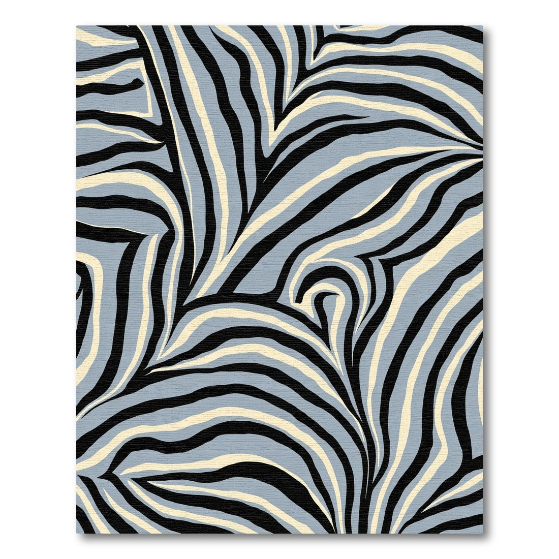 Gray And Cream Zebra Stripe Swirls Rug